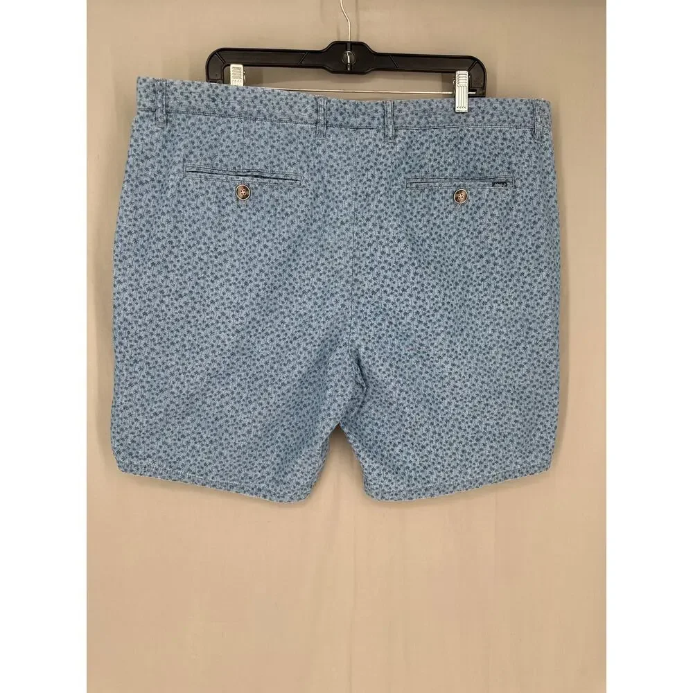 Johnnie O Shorts Mens 40 Blue Chambray Palm Tree Print Val Cotton Beach Summer